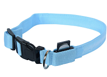 Ошейник светящийся для собак размер M = 2,5 х 30-40 см голубой