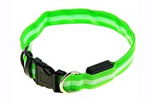 Ошейник светящийся для собак размер XL = 2,5 х 50-60 см зеленый