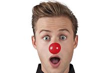 Нос клоунский красный 55505, пластик, на резинке, размер 4*4 см 