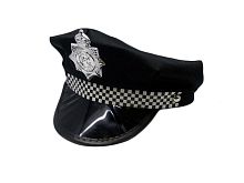 Фуражка полицейского черная LESD063, полиэстер, пластик, размер 56