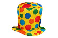 Цилиндр Клоунский высокий, мягкий, желтый, красный, синий полиэстер, размер 56