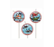 Трубочки для напитков НАБОР Супер Крылья Дисней 1502-1218, пластиковые 24 см, 6 шт/уп