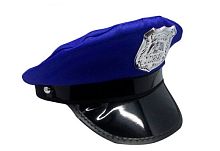 Фуражка полицейского карнавальная синяя, полиэстер, размер 56