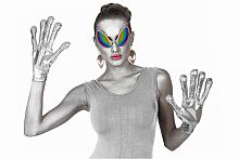 Перчатки Инопланетянина металлик 68597, серебристый полиэстер, 2 перчатки (пара)