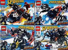 Конструктор OBM SPIDER-MAN "Человек-паук. Интуиция паука 4в1" 99127, 93-104 деталей ЦЕНА ЗА 1 ШТУКУ!