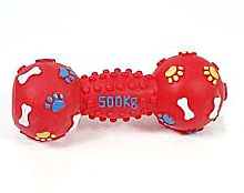Игрушка-пищалка для собак "Гантелька - кость" резиновая, 12-19 см 