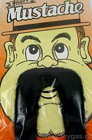 Усы свисающие черные, синтетическое волокно, самоклеящиеся, размер 13*3 см