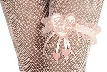 Подвязка "Bride To Be" 07064, белый, розовый полиэстер, 15*8 см 