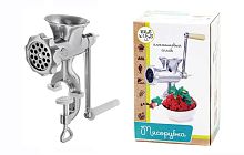 Мясорубка алюминиевая ручная, размер 22,5 х 16,5 см