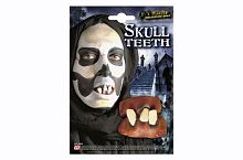 Зубы ужасные "Череп" Skull Teeth (зубы вампира) 4094F, красный, бежевый латекс, размер 7*4*2 см