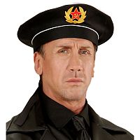 Бескозырка моряка ВМФ СССР, черная, с вышивной какардой, размер 56