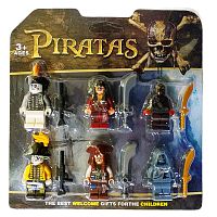 Набор фигурки "Пираты Piratas", с оружием, на блистере, 6 шт.