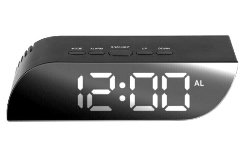 Часы-зеркало электронные 018, цифры белые Часы-зеркало электронные 018, цифры белые