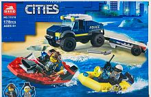 Конструктор CITIES "Полицейская лодка" 11618, блочный, 178 деталей