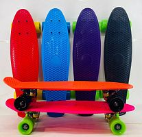 Скейтборд пениборд цветной НЕПРОЗРАЧНЫЙ, размер 55*14 см
