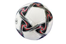 Мяч футбольный Moisten Needle Inflate 6 to 8 LBS, белый с черно-красными треугольниками