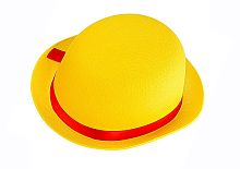 Котелок желтый с красной лентой 16802, искусственный фетр, размер 54-56