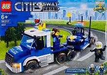 Конструктор 818 Cities Swat "Перевозка полицейских транспортных средств" 98317, 457 деталей