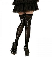 Чулки черные с молнией 04637, без размера