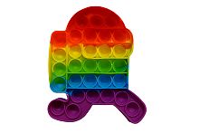 Сенсорная игрушка POP IT антистресс ПОП ИТ Вечная пупырка АМОНГ АС ИДУЩИЙ 12,5*12,5 см