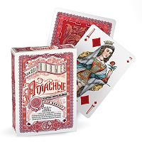 Карты игральные для покера "Новые Атласные", красная рубашка, картон, размер 63х88 мм, 56 штук