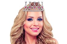 Корона с драгоценностями 29681, серебристая пластиковая, без размера