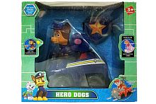 Щенячий патруль Герой + Машина ГОНЧИК, пластик, 2 ААА, свет, звук