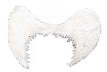 Крылья перьевые белые, (перья, пластмасса, тесьма), размер 80х60 см