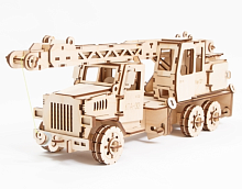 Конструктор деревянный "АВТОКРАН",  210 деталей, размер модели 48х17х30 см