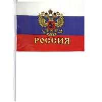 Флаг Российский с гербом, пластмассовое древко, размер полотна 30 х 45 см