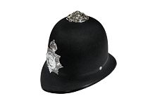 Шлем Полицейского черный пластмассовый с эмблемой, размер 54