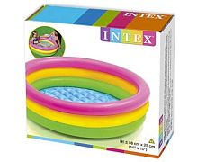 Детский надувной бассейн INTEX "Радуга" 86х25см, с надувным дном, 56л, 1-3 лет, уп.6