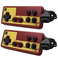 Джойстик 8bit Controller (квадратный) 9р узкий разъем (бордовый с золотом)