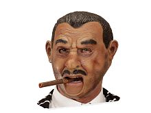 Маска Гангстера 00440 (свободный рот), коричневый, черный латекс, без размера