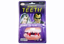 Челюсти Вурдалак кровавый Vampire Makeup Teeth (зубы вампира), белый латекс, размер 7*4*3 см