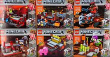 Конструктор QS08 Minecraft "Битва за красную пыль 6в1" 44093B, 70-72 деталей, 6 штук в упаковке