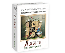 НИ Деревянный пазл "Алиса в стране Чудес" фигурный, 18*18 см