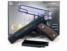 Пистолет металлический C.1911A COLT'SPT.F.A, черный, калибр 6мм 