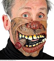 Маска Байкер в половину лица 01159 (полумаска), коричневый латекс, размер взрослый