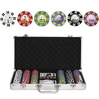 Набор для покера Royal Flush POKER SET в алюминиевом кейсе, 300 фишек + 2 колоды + 5 кубиков