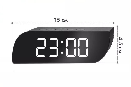 Часы-зеркало электронные 018, цифры белые фото 2 Часы-зеркало электронные 018, цифры белые фото 2