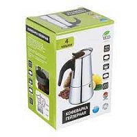 Кофеварка гейзерная BABA-YAGA, нержавеющая сталь, 4 чашки, объем 400 мл