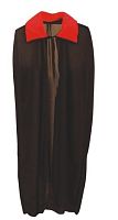 Накидка Дракулы короткая черная с красным воротом, длина 120 см