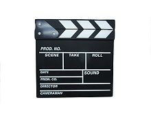 Доска для киносъемок, кинохлопушка, черный пластик, размер 20*20 см