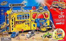 Парковка "Строительная техника" ENGINEERING Строительная служба + 2 машинки в чемодане