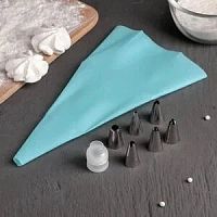Набор Мешок WF Cake Decorator кондитерский силиконовый + 6 насадок с креплением на блистере