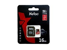 Карта памяти Netac MicroSDHC 16Gb P500 Extreme Pro Class 10 UHS-I U1 V10 (100 Mb/s) + SD адаптер