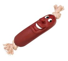 Игрушка для собак "Сосиска на веревке", 18 см 